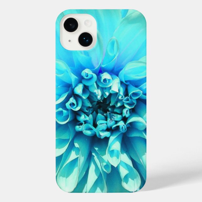 Funda Para iPhone Flor azul claro de Dahlia (Reverso )