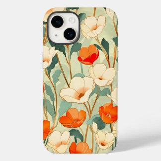 Funda Para iPhone 14 Flor de amapola vintage