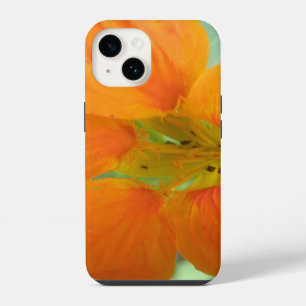 Funda Para iPhone 14 Flor de Capuchina Naranja Bonita