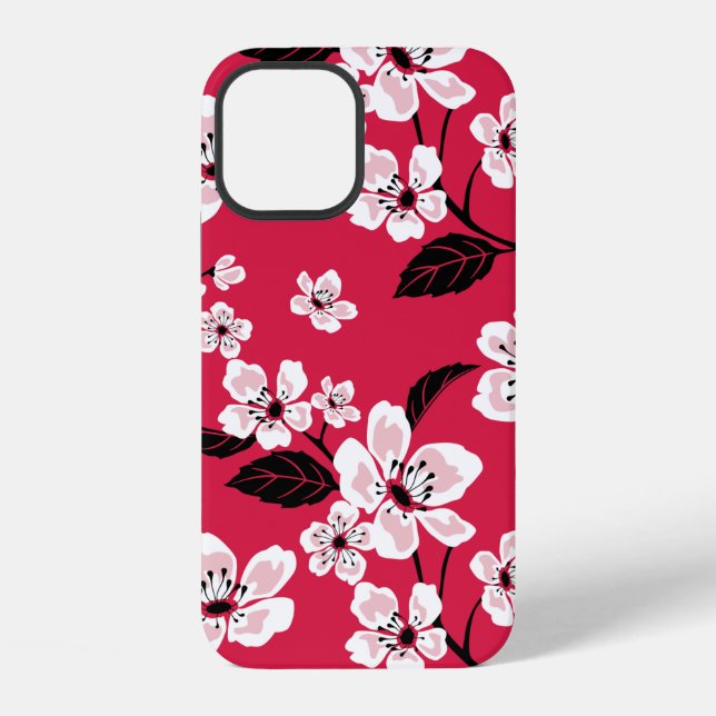 FUNDA PARA iPhone FLOR DE CEREZO - SAKURA (ROJO) (Reverso )