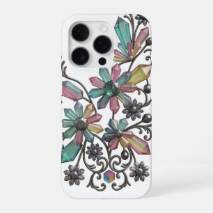 Funda Para iPhone 16 Pro Flor de Cristal Gótico Clipart - Cuarzo Colorido F