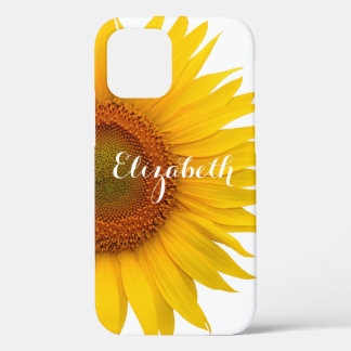 Funda Para iPhone 12 Flor de girasol amarillo personalizada