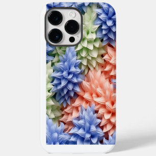 FUNDA PARA iPhone 14 PRO MAX FLOR DE JACINTO DE COLORES PASTEL CON EFECTO 3D