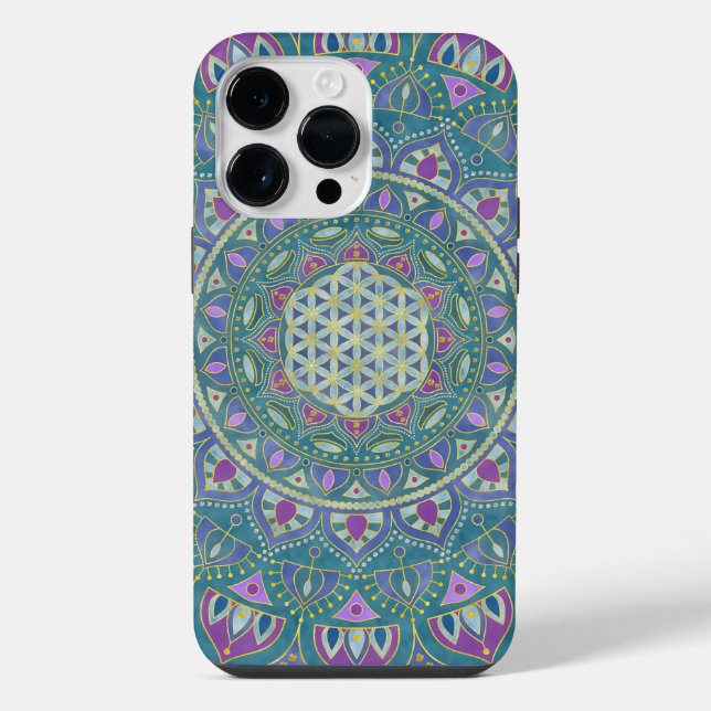 Funda Para iPhone Flor de la Vida - Mandala Estilo India 1 (Reverso )