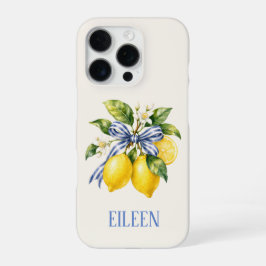 Funda Para iPhone 16 Pro Flor de Limón Azul Mediterráneo