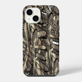 Funda Para iPhone 14 Flor de llama dorada