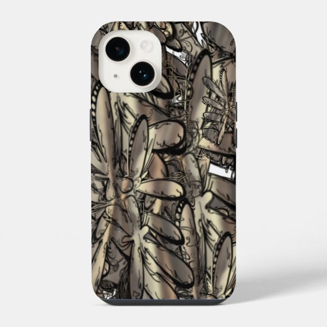 Funda Para iPhone Flor de llama dorada (Reverso )