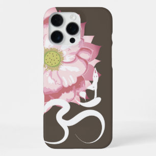 Funda Para iPhone 16 Pro Max Flor de Loto Rosa Yoga y Caligrafía Zen Om Aum