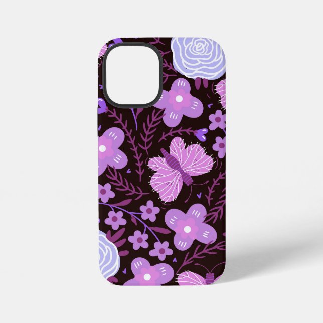 Funda Para iPhone Flor de mariposa rosa (Reverso )