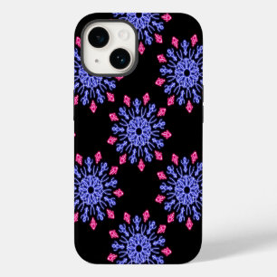 Funda Para iPhone 14 Flor de neón azul y rojo