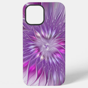 Funda Para iPhone 12 Pro Max Flor de pasión abstracta fractal arte púrpura rosa