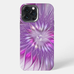 Funda Para iPhone 13 Pro Max Flor de pasión abstracta fractal de color púrpura 