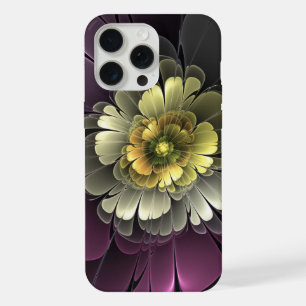 Flor Fractal Gris Purpura Moderna Abstracta