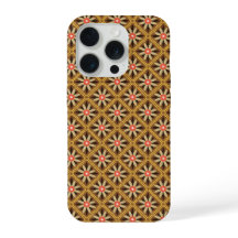 Flor geométrica centrada retro en patrón de diaman