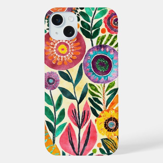 Funda Para iPhone Flor hippie divertida (Reverso )