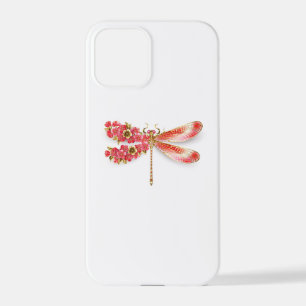 Funda Para iPhone 12 Pro Flor libélula con sakura de joyas