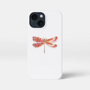 Funda Para iPhone 13 Mini Flor libélula con sakura de joyas