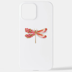 Funda Para iPhone 12 Pro Max Flor libélula con sakura de joyas