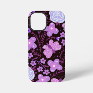 Funda Para iPhone 12 Mini Flor Mariposa Rosa