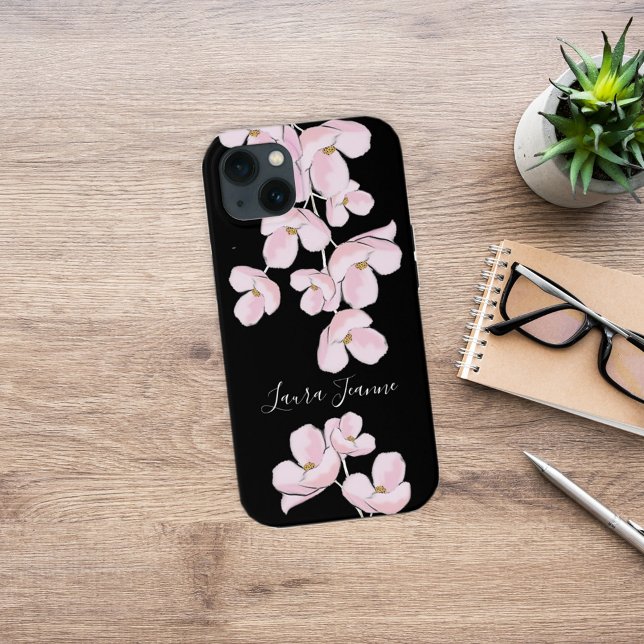 Funda Para iPhone Flor moderna chic elegante de flor de cerezo (Subido por el creador)