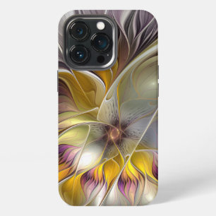 Funda Para iPhone 13 Pro Flor moderna fractal abstracta y colorida