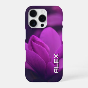 Funda Para iPhone 16 Pro Flor morada en luz suave