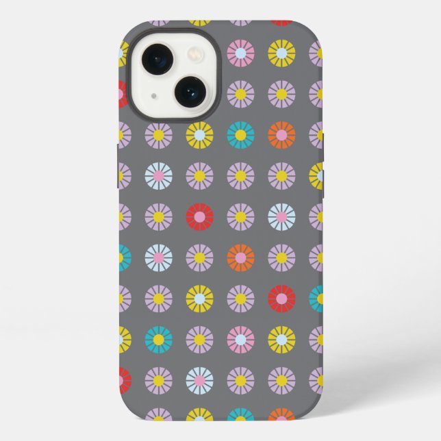 Funda Para iPhone Flor Retro Colorida (Reverso )