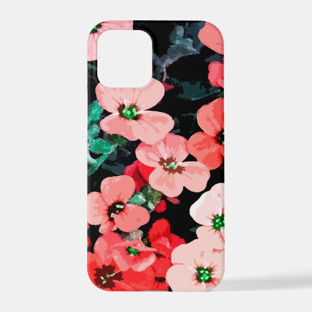 Funda Para iPhone Flor roja acuática (Reverso )