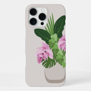 Funda Para iPhone 16 Pro Max Flor rosa de Medinilla Tropical en Base Beige