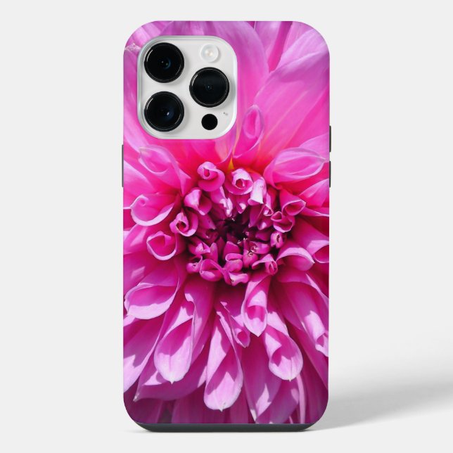 Funda Para iPhone Flor rosa morada de Dahlia (Reverso )