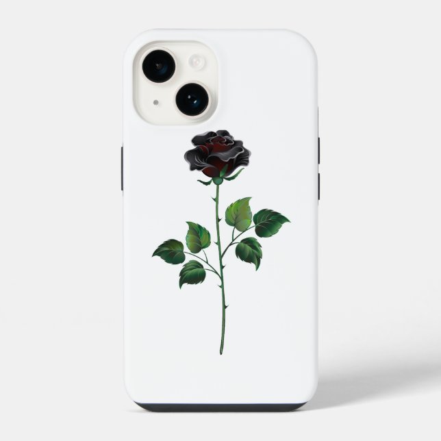 Funda Para iPhone Flor rosa negra (Reverso )
