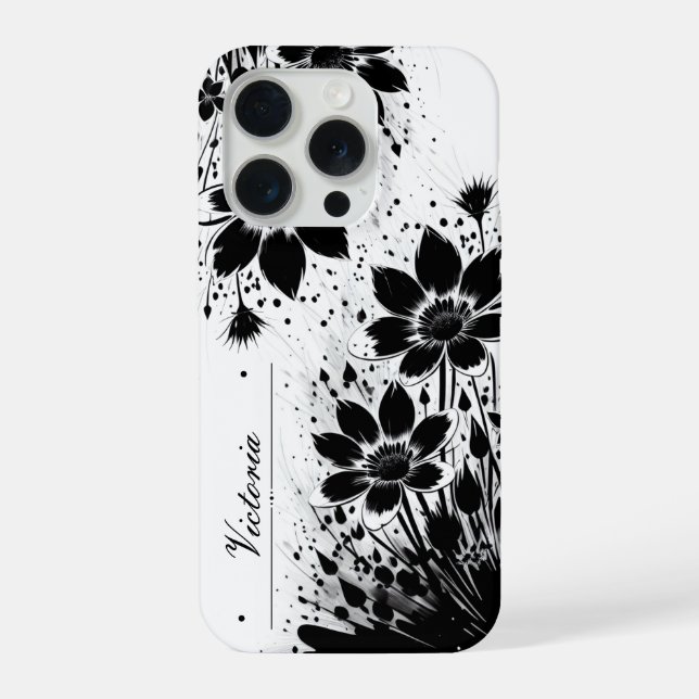 Funda Para iPhone Flor salpicada de tinta (Reverso )