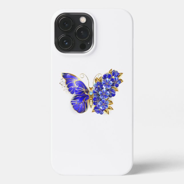 Funda Para iPhone Flor Sapphire Mariposa (Reverso )