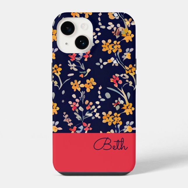 Funda Para iPhone Flor silvestre amarilla (Reverso )