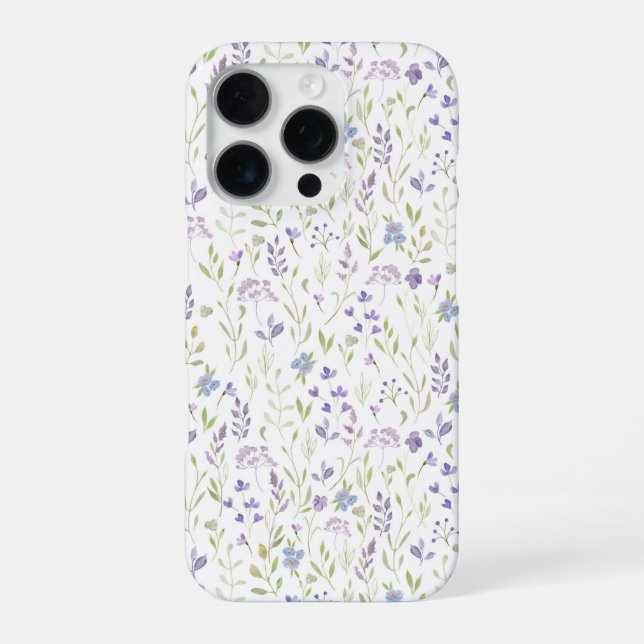 Funda Para iPhone Flor silvestre púrpura (Reverso)