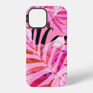 Funda Para iPhone 12 Flor tropical sin foco, planta y patrón de hojas b
