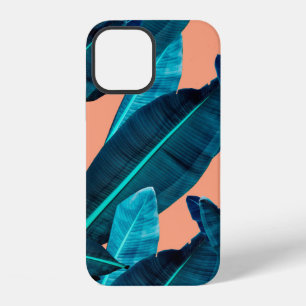 Funda Para iPhone 12 Flor tropical sin foco, planta y patrón de hojas b