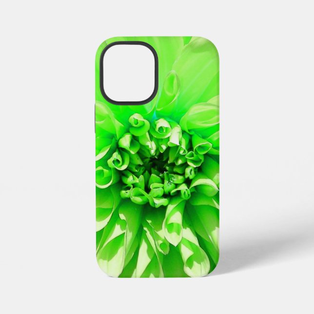 Funda Para iPhone Flor verde de Dahlia (Reverso )