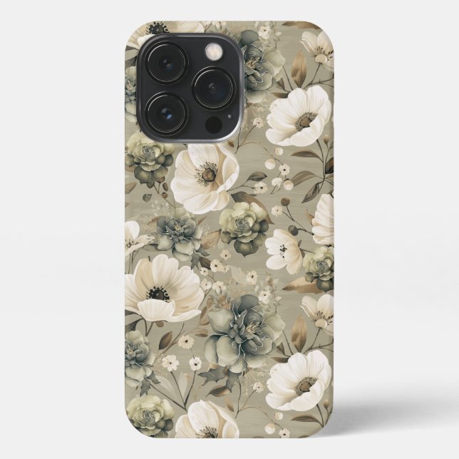 Funda Para iPhone Flor Verde Sabrosa Y Crema (Reverso)