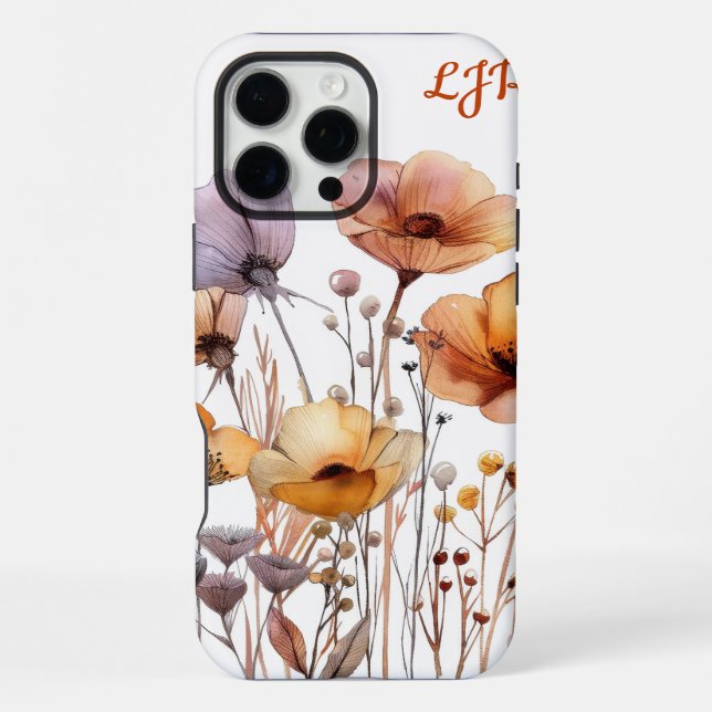 Funda Para iPhone Floral acuarela de Moda Boho (Reverso )