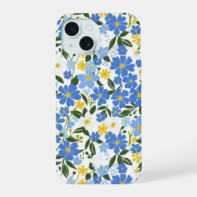 Funda para iPhone Floral Azul (Reverso )