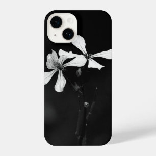 Funda Para iPhone 14 floral blanca y negra mínima