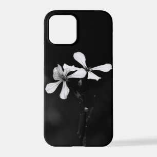 Funda Para iPhone 12 Pro floral blanca y negra mínima