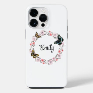 Funda Para iPhone 14 Pro Max Floral bouquet romantic serenity butterflies
