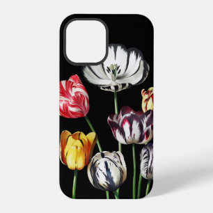 Funda Para iPhone 12 Pro Floral Colorido Negro Vintage Malhumorado