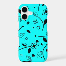 Funda para iPhone floral con arte de línea negra t