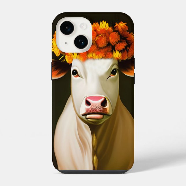 Funda Para iPhone Floral cow (Reverso )