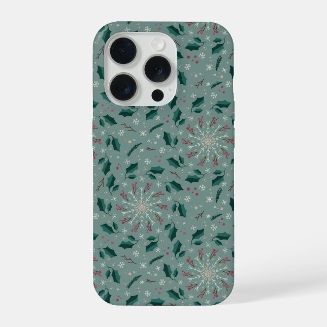 Funda para IPhone Floral de Invierno Snowflake (Reverso )
