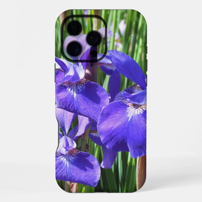 Funda Para iPhone Floral de irises morados (Reverso )