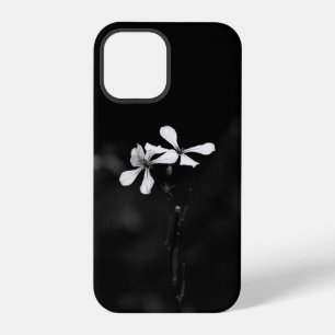 Funda Para iPhone 12 Pro floral en blanco y negro minimalista